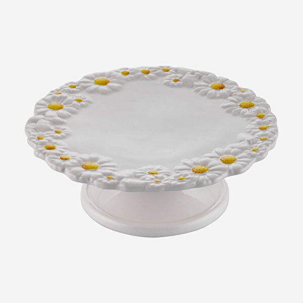 Edelweiss Italy Camomilla Beyaz Seramik Kek Standı