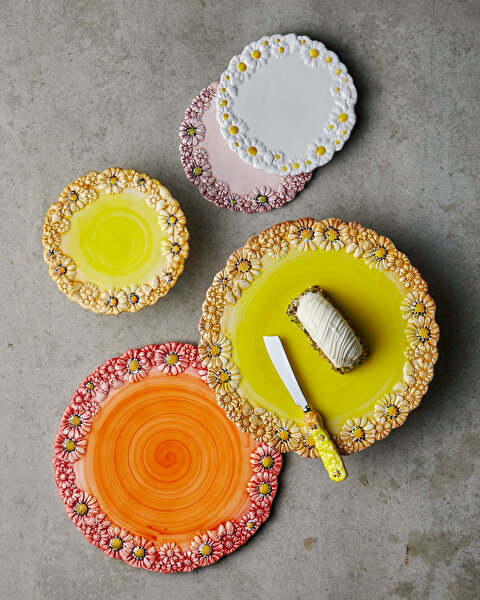 Edelweiss Italy Camomilla Sarı Seramik Kek Standı-1