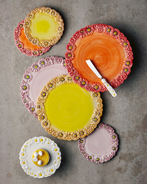 Edelweiss Italy Camomilla Kırmızı Seramik Kek Standı