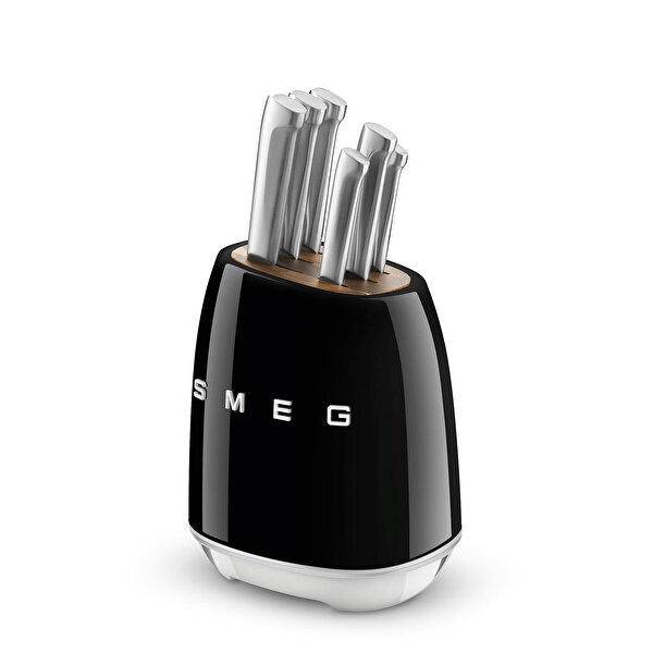 Smeg Siyah Paslanmaz Çelik Standlı Bıçak Seti-2