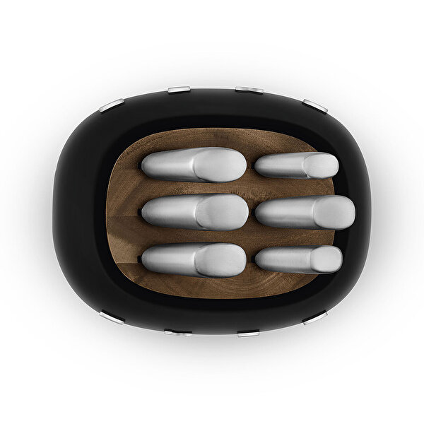 Smeg Siyah Paslanmaz Çelik Standlı Bıçak Seti-3