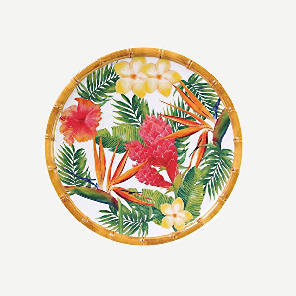 Les Jardins De La Comtesse Exotic Yeşil Kırmızı Melamin Kahvaltı Tabağı