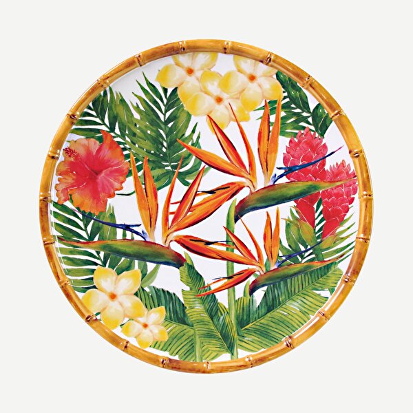 Les Jardins De La Comtesse Exotic Yeşil Kırmızı Melamin Yemek Tabağı