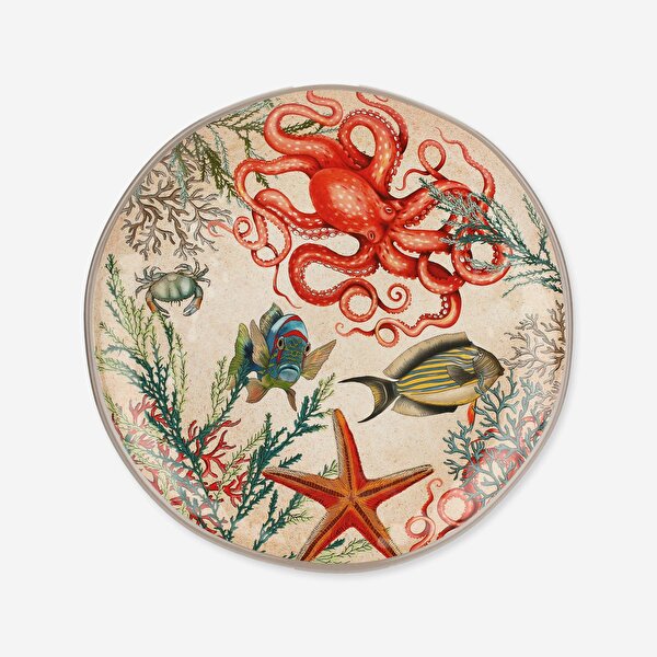 Rose & Tulipani Milano Sea Life Bej Melamin Servis Tabağı