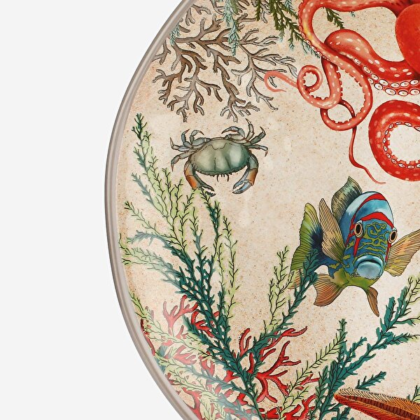 Rose & Tulipani Milano Sea Life Bej Melamin Servis Tabağı-2