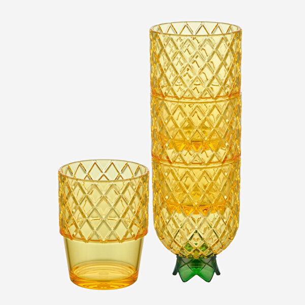 Chiara Alessi Linea Sarı Akrilik 4'Lü Su Bardağı-6