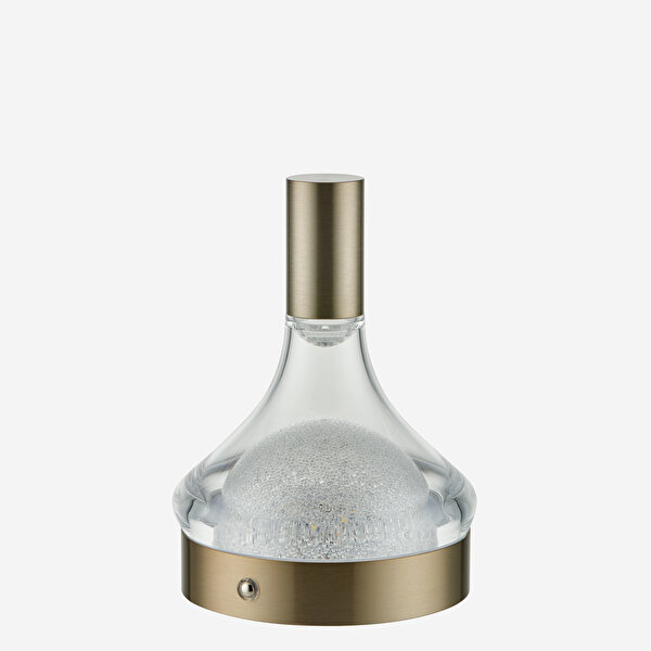 Chiara Alessi Kristal Gri Paslanmaz Çelik Şarjlı Masa Lambası