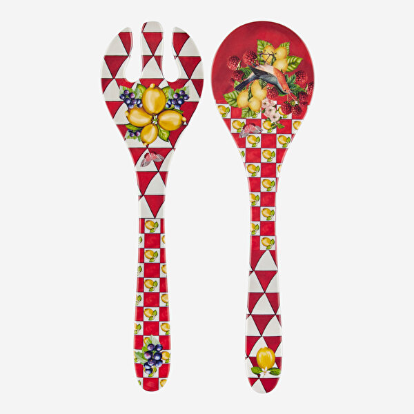 Chiara Alessi Capri Kırmızı Melamin Servis Seti-1