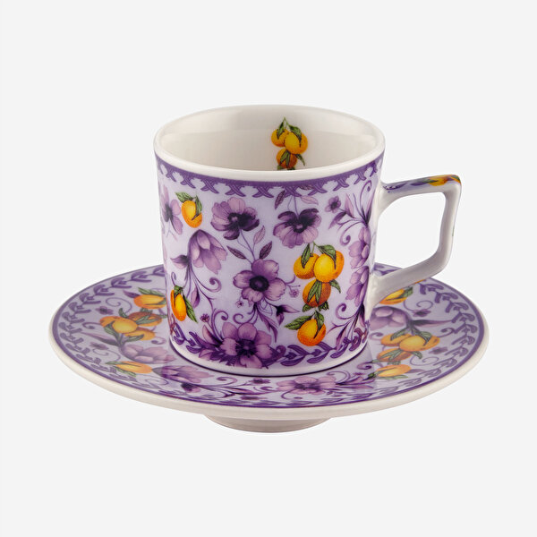 Chiara Alessi Arancia Mor Porselen Kahve Fincan Seti-4