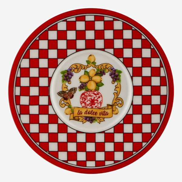 Chiara Alessi Capri Kırmızı Porselen Kahve Fincan Seti-7