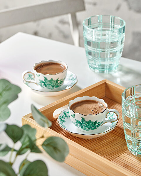 Chiara Alessi Primavera Yeşil Porselen Kahve Fincan Seti-1