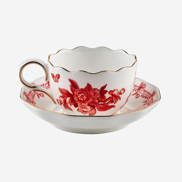 Chiara Alessi Primavera Kırmızı Porselen Kahve Fincan Seti-4