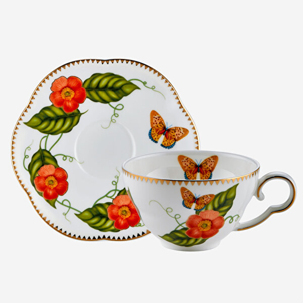 Chiara Alessi Laura Turuncu Porselen Kahve Fincan Seti-4