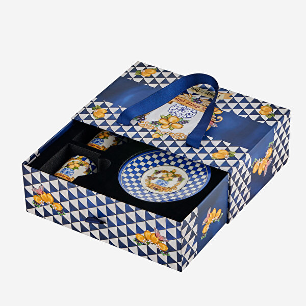 Chiara Alessi Capri Mavi Porselen Kahve Fincan Seti-4