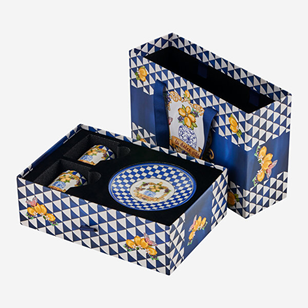 Chiara Alessi Capri Mavi Porselen Kahve Fincan Seti-1