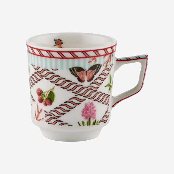 Chiara Alessi Coral Kırmızı Porselen Kahve Fincan Seti-6