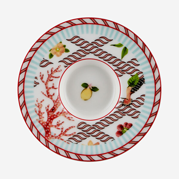 Chiara Alessi Coral Kırmızı Porselen Kahve Fincan Seti-8