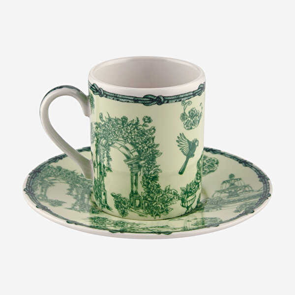 Chiara Alessi Fontana Yeşil Porselen Kahve Fincan Seti-6