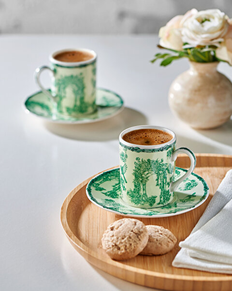 Chiara Alessi Fontana Yeşil Porselen Kahve Fincan Seti-1
