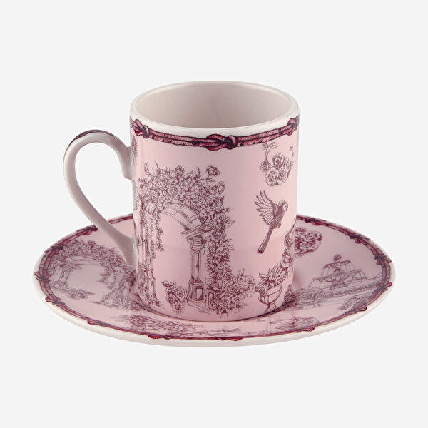 Chiara Alessi Fontana Kırmızı Porselen Kahve Fincan Seti-5