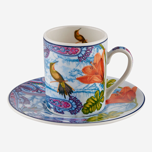 Chiara Alessi Magic Garden Mavi Porselen Kahve Fincan Seti-3