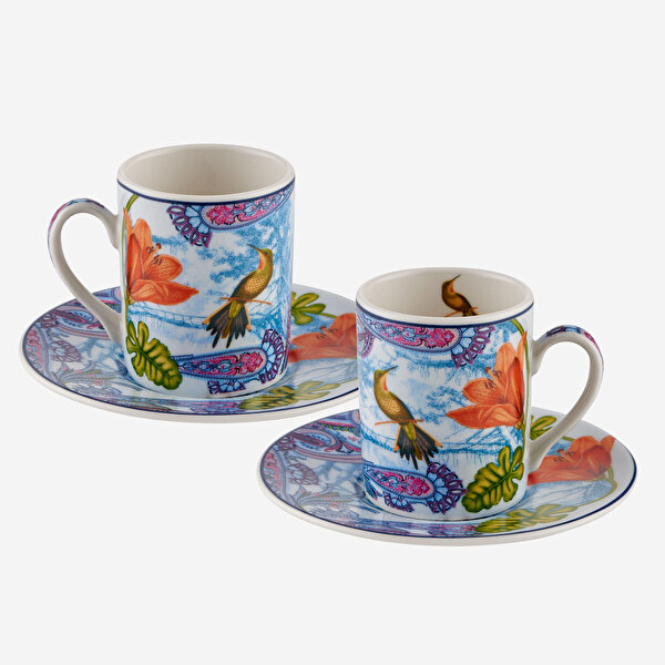 Chiara Alessi Magic Garden Mavi Porselen Kahve Fincan Seti-1