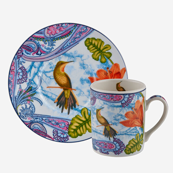 Chiara Alessi Magic Garden Mavi Porselen Kahve Fincan Seti-2