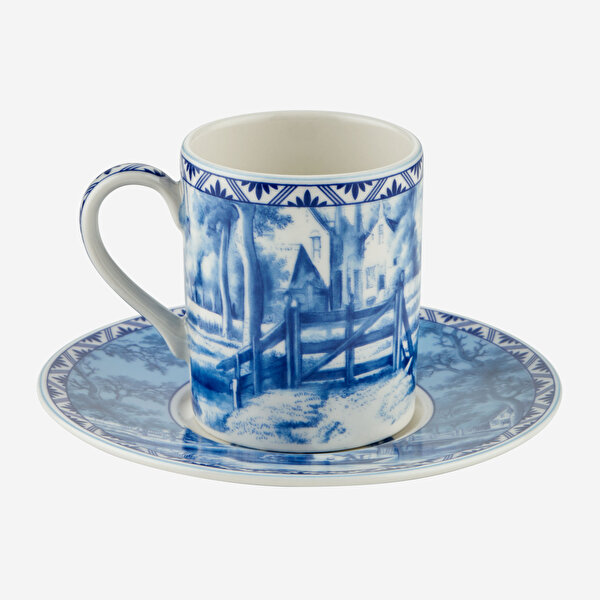 Chiara Alessi Romance Mavi Porselen Kahve Fincan Seti-5