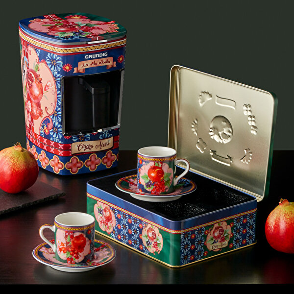 Chiara Alessi Capri Mavi Yeşil Porselen Kahve Fincan Seti-1