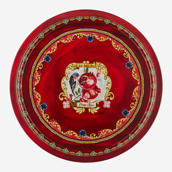 Chiara Alessi Dolce Vita Kırmızı Metal Tepsi