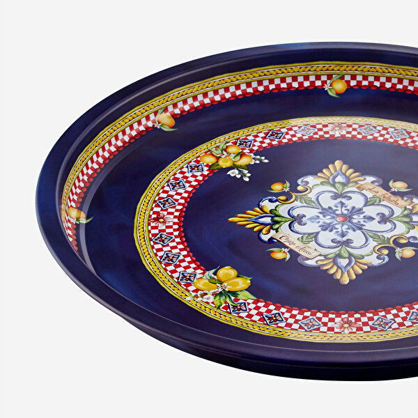 Chiara Alessi La Felicita Lacivert Metal Tepsi-2