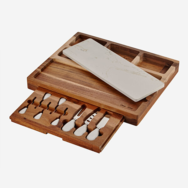 Chiara Alessi Acacia Elegance Kahverengi Ahşap Peynir Sunum Tabağı-3