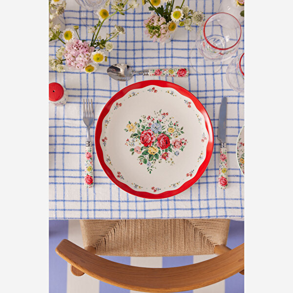 Cath Kidston Feels Like Home Kırmızı Stoneware Yemek Tabağı-2