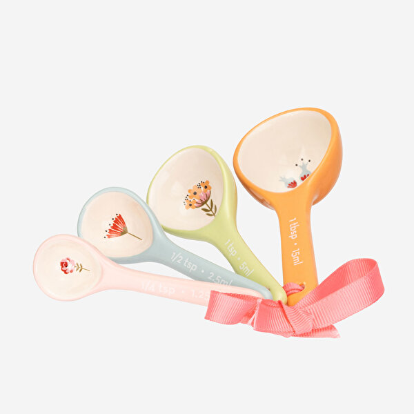 Cath Kidston Painted Table Turuncu Stoneware Ölçü Kaşığı Seti-1