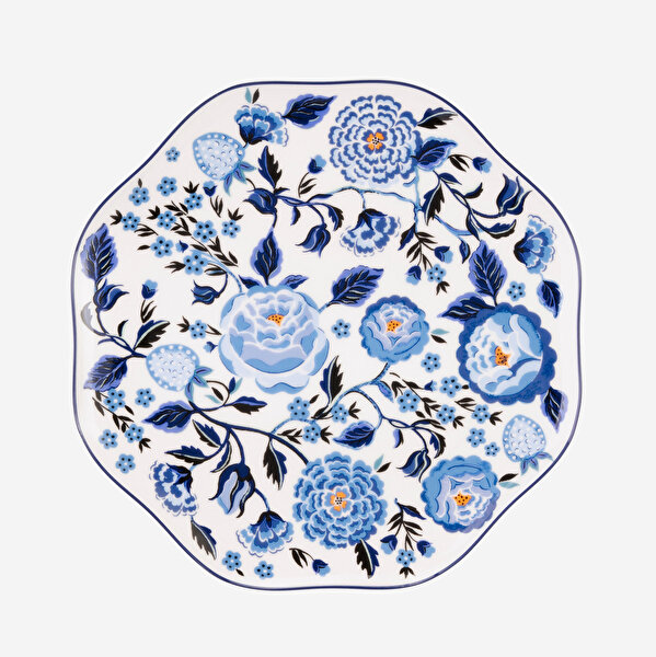 Cath Kidston Strawberry Garden Mavi Porselen Yemek Tabağı