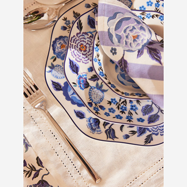 Cath Kidston Strawberry Garden Mavi Porselen Yemek Tabağı-1