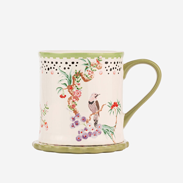 Cath Kidston Spring Birds Yeşil Stoneware Kupa