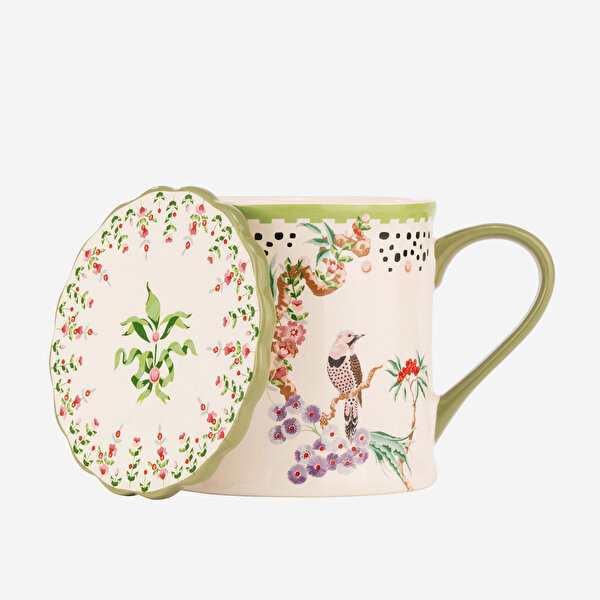 Cath Kidston Spring Birds Yeşil Stoneware Kupa-1