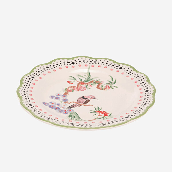 Cath Kidston Spring Birds Yeşil Stoneware Kahvaltı Tabağı-1