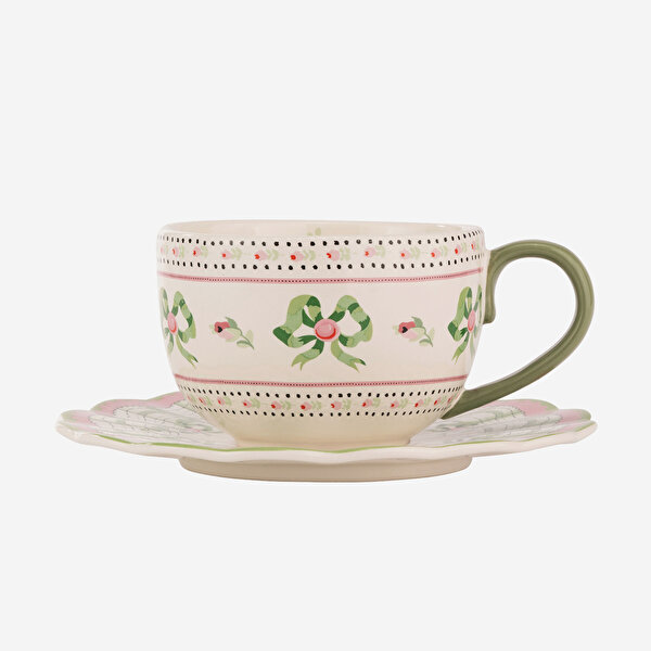 Cath Kidston Spring Birds Pembe Stoneware Çay Fincanı
