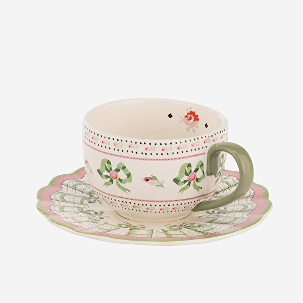 Cath Kidston Spring Birds Pembe Stoneware Çay Fincanı-1