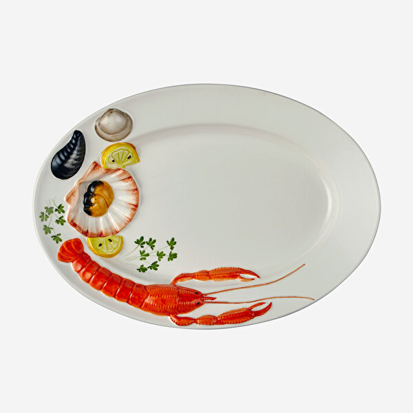 Edelweiss Italy Beyaz Seramik Servis Tabağı