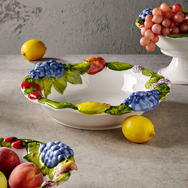 Edelweiss Italy Beyaz Seramik Servis Kasesi-2