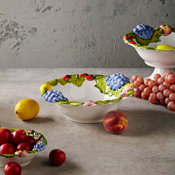 Edelweiss Italy Beyaz Seramik Servis Kasesi-1