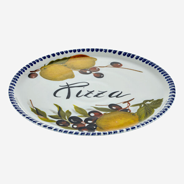 Edelweiss Italy Beyaz Seramik Pizza Tabağı-1