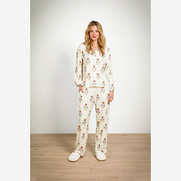 Pip Studio Belin Beyaz Viscose Pantolon-3