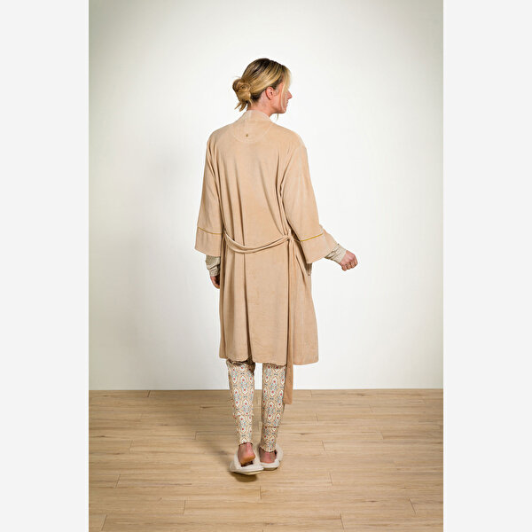 Pip Studio Naomi Bej Kadife Kimono-6