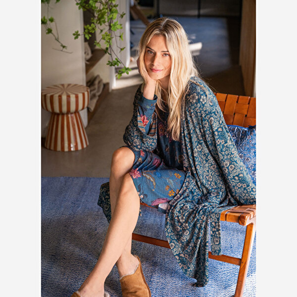 Pip Studio Naomi Mavi Viscose Kimono-1