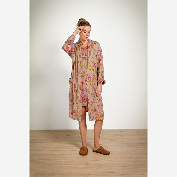 Pip Studio Nisha Bej Viscose Kimono-2