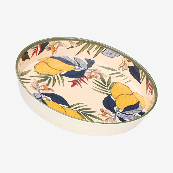 Rose & Tulipani Milano Limu Bej Melamin Tepsi